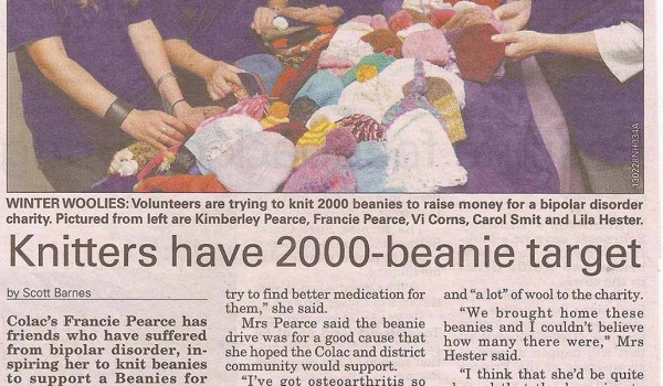 Knitters have 2000 beanie target – 11th March 2013