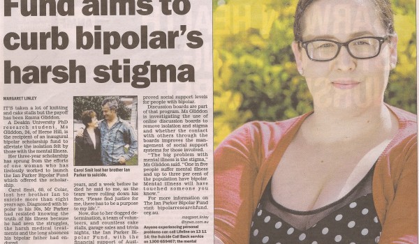 Fund aims to curb bipolar’s harsh stigma